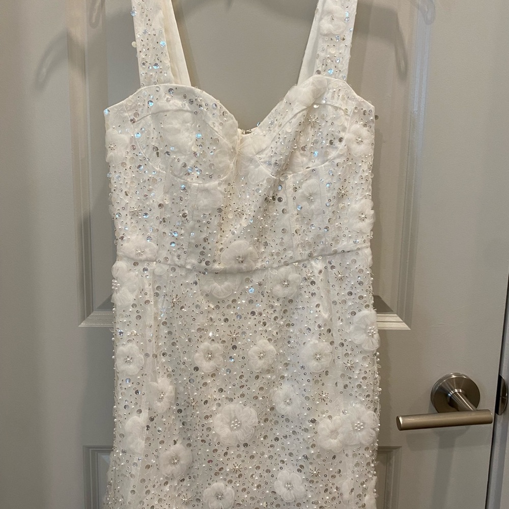 Show Me Your Mumu Sparkle White Mini Dress XS! Worn once! No longer sold